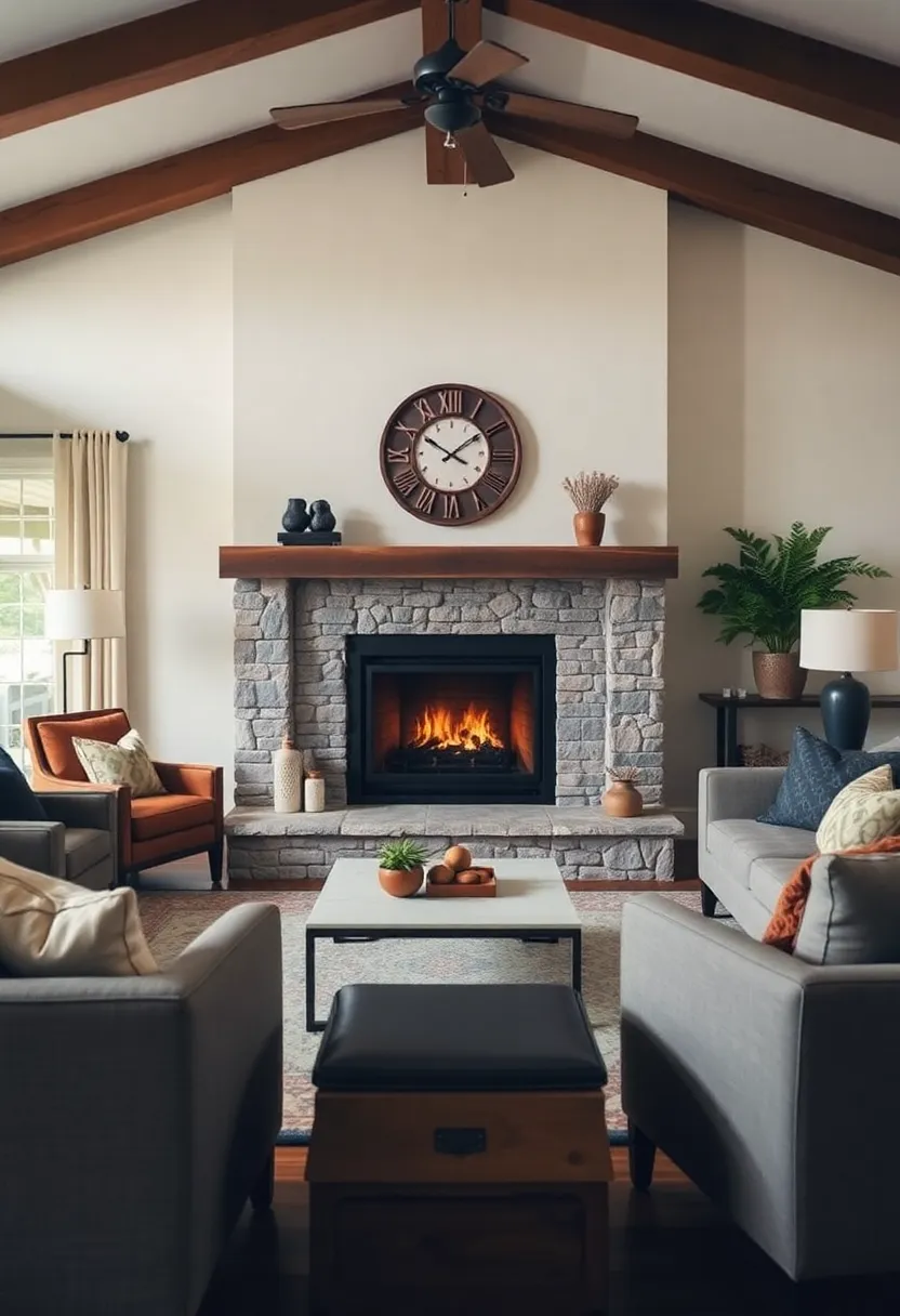 30+ Cozy and Functional Family Living Room Ideas for All Ages - 27. Cozy Fireplaces for All Seasons