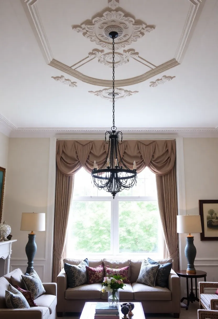 30+ Elegant Wall Trim Ideas to Elevate Your Living Space - 10. Ornate Decorative Cornices