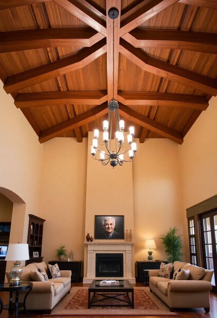 30+ Elegant Wall Trim Ideas to Elevate Your Living Space - 4. Decorative Ceiling Beams