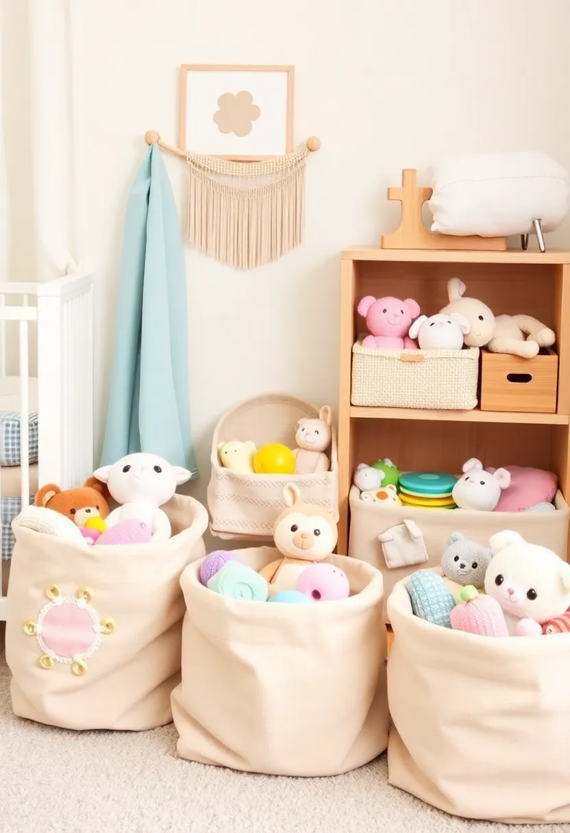 30+ Fabric Storage Ideas to Keep Your Home Organized and Chic - 17. Soft Storage Baskets for Nursery