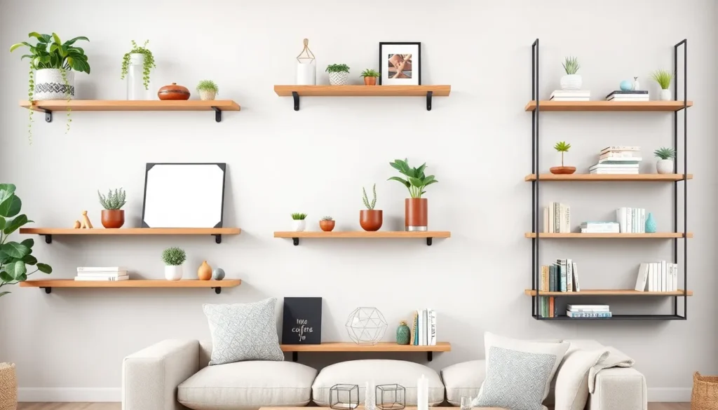 30+ Floating Shelf Ideas for Living Room Décor and Storage