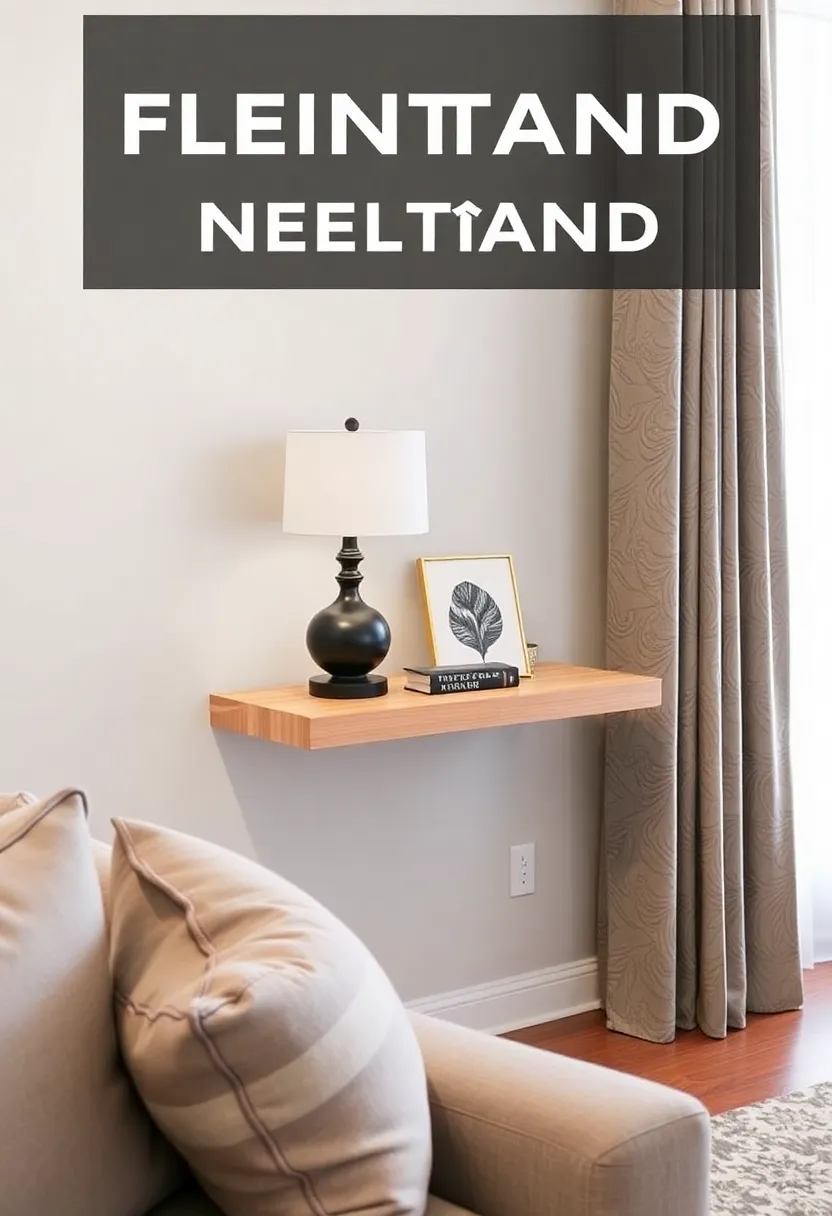 30+ Floating Shelf Ideas for Living Room Décor and Storage - 15. Floating Nightstand Shelf