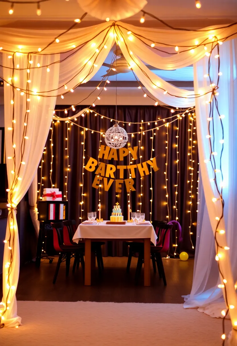 30+ Simple Birthday Decoration Ideas at Home for a Lovely Celebration - 18. Simple Fairy Lights