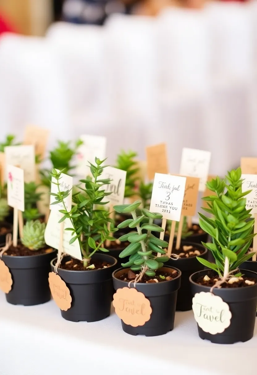 30+ Simple Birthday Decoration Ideas at Home for a Lovely Celebration - 9. Potted Plant Favors