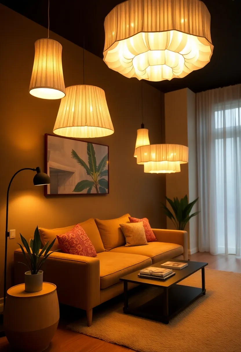 30+ Stunning Living Room Ceiling Lighting Ideas for Perfect Illumination 83 30+ Stunning Living Room Ceiling Lighting Ideas for Perfect Illumination - 13. Unique Shade Designs