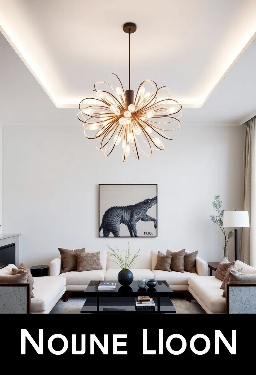30+ Stunning Living Room Ceiling Lighting Ideas for Perfect Illumination 29 30+ Stunning Living Room Ceiling Lighting Ideas for Perfect Illumination - 5. Sculptural Light Fixtures