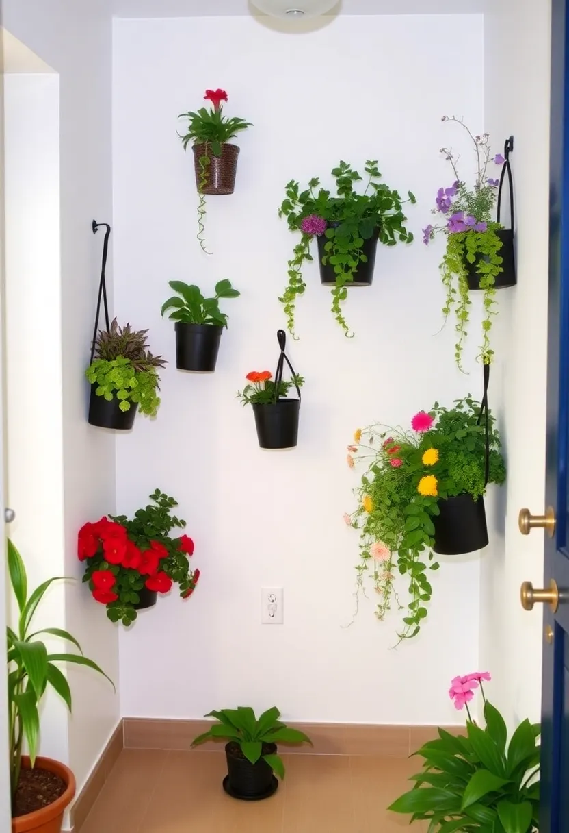 30+ Welcoming Living Room Entryway Ideas That Impress - 15. Wall-mounted Planters