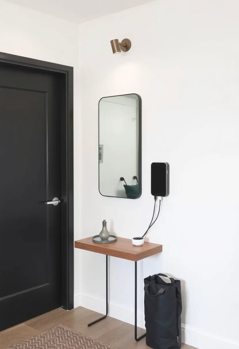 30+ Welcoming Living Room Entryway Ideas That Impress - 18. Integrated Technology