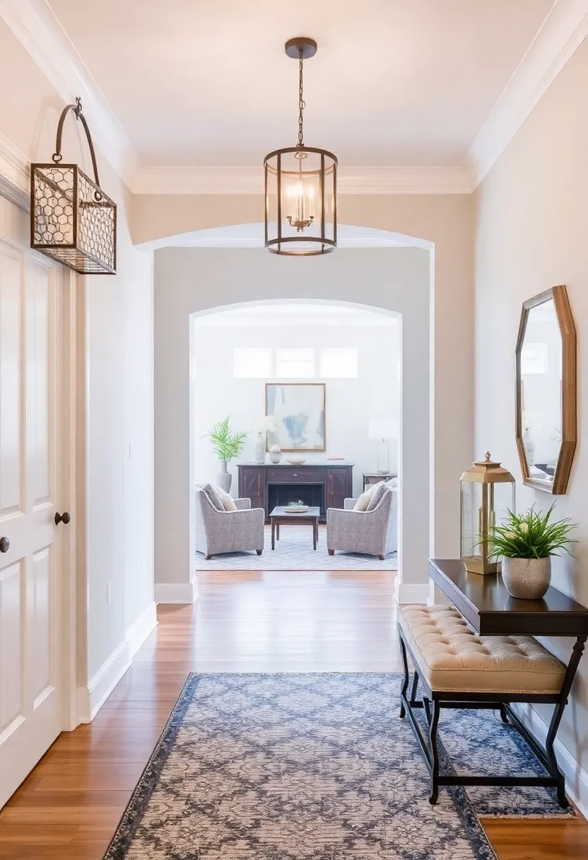 30+ Welcoming Living Room Entryway Ideas That Impress - 28. Transitioning Elements