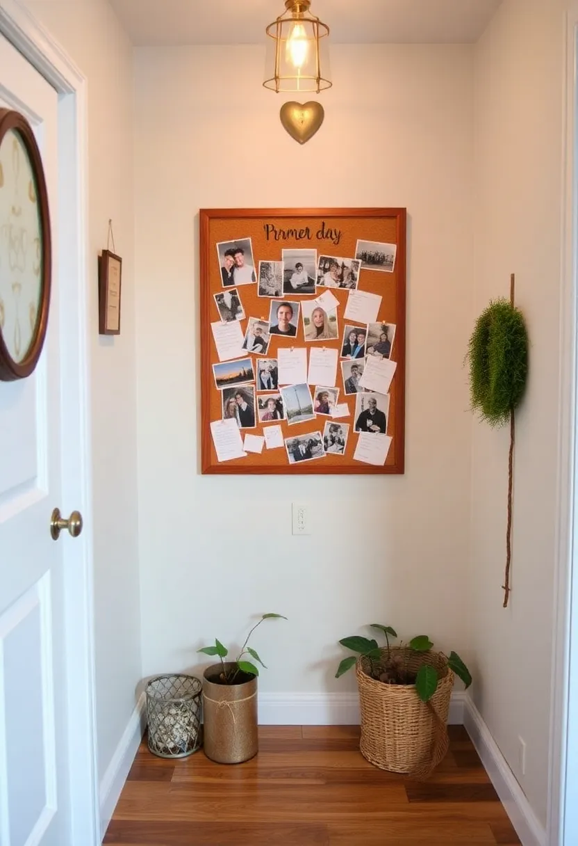 30+ Welcoming Living Room Entryway Ideas That Impress - 30. Family Memory Board