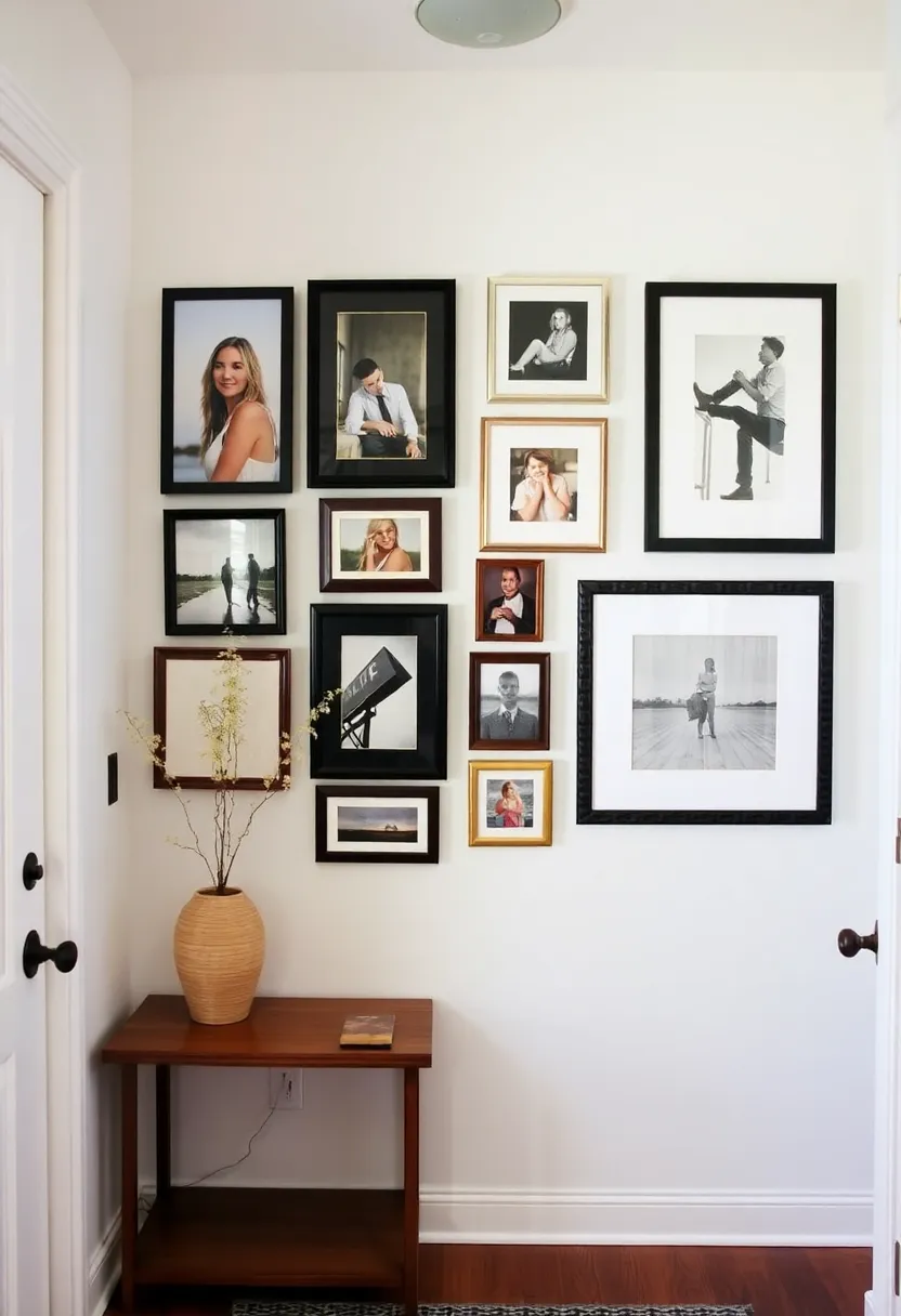 30+ Welcoming Living Room Entryway Ideas That Impress - 9. Personal Gallery Wall
