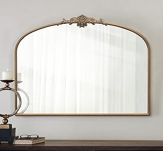 Vintage Arched Gold Mirror: 40