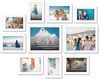 Americanflat 10 Piece White Gallery Wall Picture Frame Set in 8x10, 5x7,...