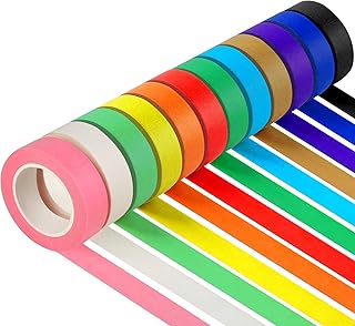 Guirnd 12PCS Colored Masking Tape, Kids Art Supplies, DIY Craft Tape, Co...
