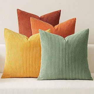 MIULEE Fall Decorative Throw Pillow Covers 18x18 Inch Set of 4, Vibrant ...