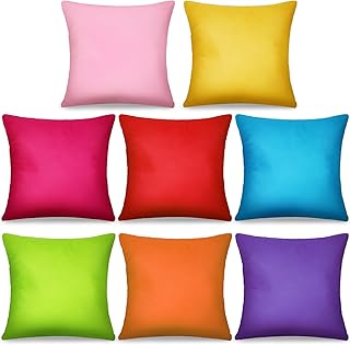 8Pcs 18 x 18 Inch Decorative Throw Pillow Covers Rainbow Mix Color Pillo...