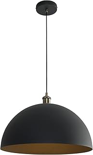 Vintage Black Pendant Light 17.72'' Retro Farmhouse Large Dome Pendant L...