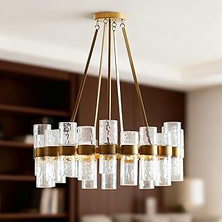Modern Hand-Made Glass Chandelier, 24 Inch Dia x 36 Inch H, Industrial S...