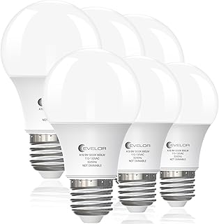 6-Pack A19 LED Light Bulbs,60 Watt Equivalent Daylight 5000K with E26 Ba...