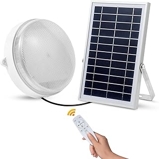 Solar Ceiling Lights-Indoor Outdoor, Daytime & Dimmable 1000LM Solar She...