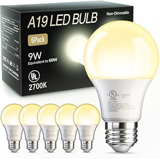 TJOY 6 Pack A19 LED Light Bulbs, 60 Watt Equivalent LED Bulb, Soft Warm ...