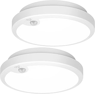 2-Pack Battery Operated Motion Sensor LED Ceiling Light, 7.2inch Flush M...