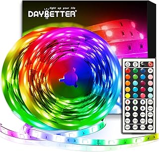 DAYBETTER Led Strip Lights 32.8ft Kit with Remote and Power Supply Color...