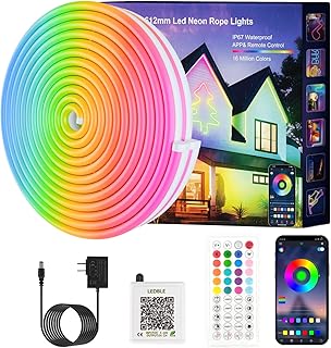 Neon Rope Lights, JIAMEI 20FT RGB LED Strip Lights, App Control, IR Remo...