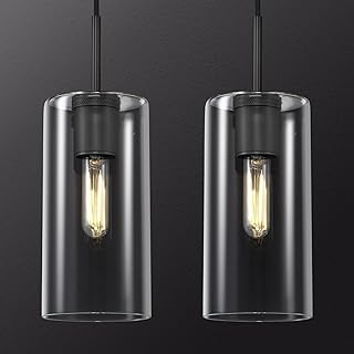 30+ Stunning Living Room Ceiling Lighting Ideas for Perfect Illumination 9 Modern Black Pendant Lights Kitchen Island 2 Pack Glass Pendant Light, 9...