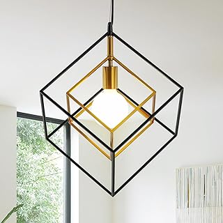 30+ Stunning Living Room Ceiling Lighting Ideas for Perfect Illumination 16 Modern Geometric Chandelier, 1-Light Metal Pendant Light Fixture Black B...