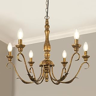 30+ Stunning Living Room Ceiling Lighting Ideas for Perfect Illumination 72 6-Light Farmhouse Chandelier, 23.62'' Vintage Brass Gold Chandeliers for...