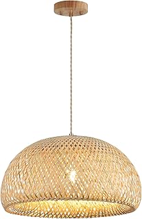 30+ Stunning Living Room Ceiling Lighting Ideas for Perfect Illumination 142 Bamboo Large Pendant Light Fixture 17.8 inch One-Light Adjustable Rustic...
