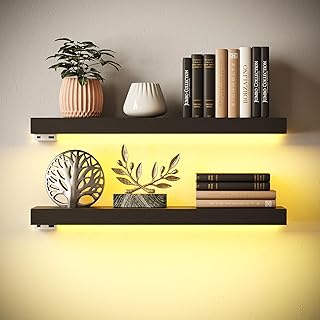 30+ Stunning Living Room Ceiling Lighting Ideas for Perfect Illumination 161 BAMEOS Floating Shelves with LED, 24
