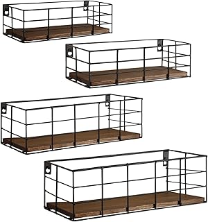 Fixwal Hanging Floating Shelves, 4 Sets of Wall Mounted Shelves for Wall...