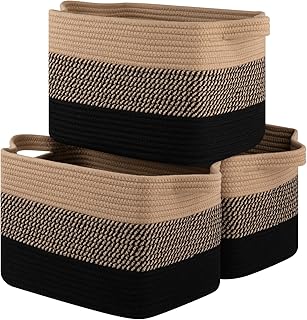 Storage Basket for Organizing, Woven Baskets for Storage, Rectangle Deco...