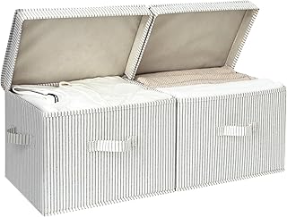 StorageWorks Fabric Storage Bins with Lid, Decorative Storage Boxes for ...