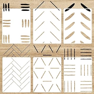 6 Pack 14'' Modern Herringbone Geometric Brick Hexagon Boho Lines Wall S...