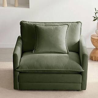 Chenille Oversized Accent Chair - 39”W Big Comfy Reading Chair, Modular ...