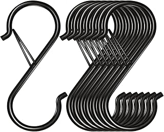 8 Pack S Hooks for Hanging, 3.5 inch Heavy Duty Metal S Hooks with Safet...
