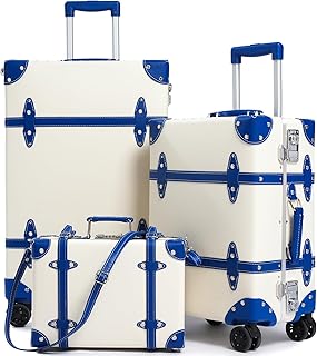 Large Capacity Vintage Luggage Set With TSA Lock, Luxury Vintage Style M...