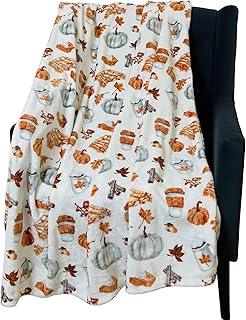 Fall Throw Blanket Soft Fleece: Pumpkin Spice and Everything Nice with B...