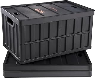 VEVOR 65L Collapsible Storage Bins with Lids 3 Packs, Stackable Utility ...