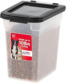 IRIS USA Dog Food Storage Container, 10 Pound, Airtight Seal and Buckle,...