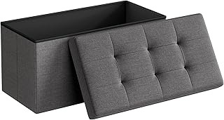 SONGMICS MAZIE Collection - 30 Inches Folding Storage Ottoman Bench, Ott...