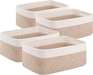 OIAHOMY 4 Pack Storage Baskets for Organizing, Small Bins for Shelves, C...