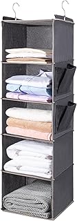 BOOMIBOO Hanging Closet Organize and Shelves，5-Hanging Shelf with 2 Side...