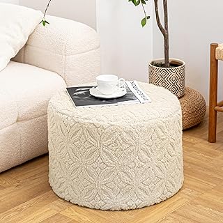Plush Multi-Functional Ottoman Pouf – Ergonomic Ottoman Foot Rest with S...