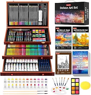 Soucolor Art Supplies, 192-Pack Deluxe Art Set Drawing Painting Supplies...