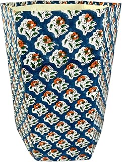Fern Trail 3.3 Gallon Waste Basket | Small Decorative Block Printed Tras...