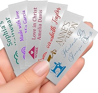 30-200pcs Custom Satin Clothing Sewing Labels,Personalised Wash Care Tag...